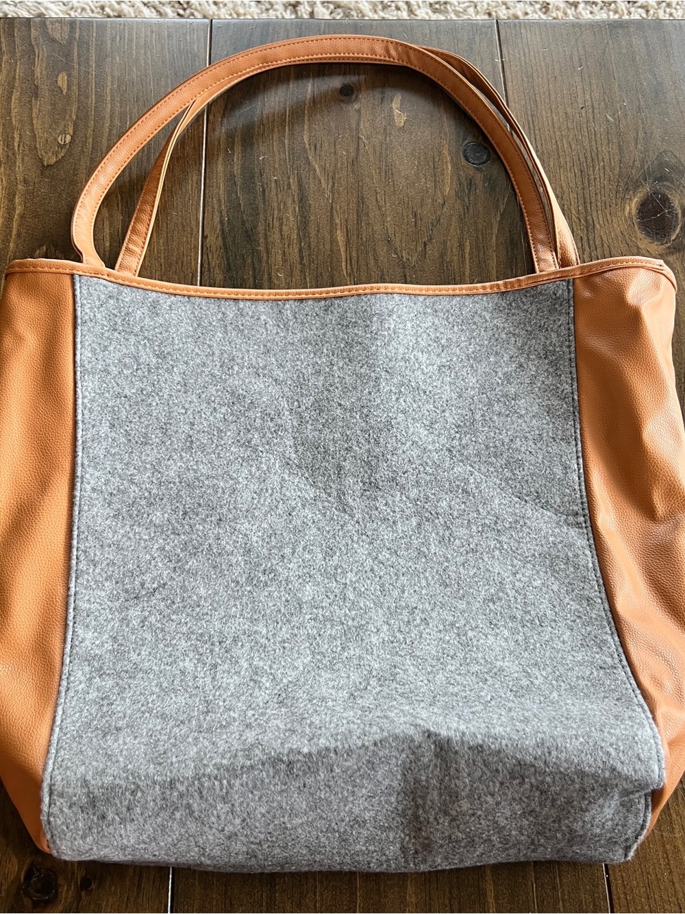 Women's Gray and Tan Tote Bag